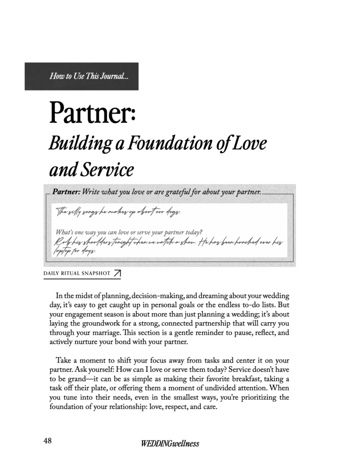 Wedding Wellness Journal: The Daily Ritual